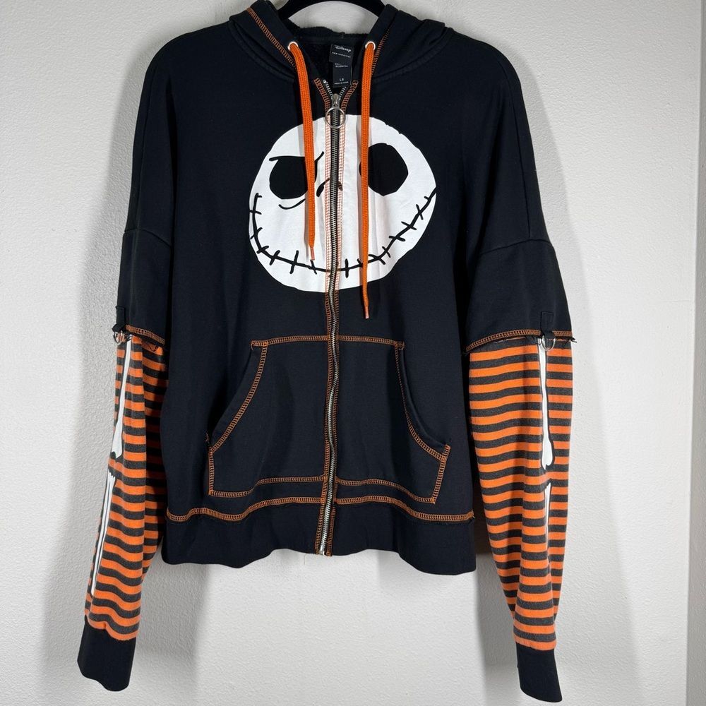 Disney Nightmare Before Christmas Glow In The Dark Jack Zip Up Hoodie Large